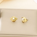Detailed view of gold lip-shaped earrings with inlaid white pearls on jewelry box - Gold 16*11mm Creative Lip Pearl Style (KE115793-GC)