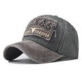 Vintage washed cotton baseball cap featuring Texas bull embroidery in a charcoal gray finish - Adjustable / Texas Longhorn Army Green