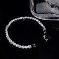 Classic silver tennis bracelet with round emerald-cut cubic zirconia on black background - 1# Silver Large - Square
