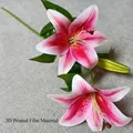 Pink gradient 3D printed film lily with realistic petals and blooming flower heads - Red Lilies