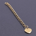 5cm adjustable stainless steel extender chain for DIY jewelry making accessories - S1658 Smooth Heart Tag / Gold
