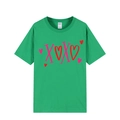 Bright green crew neck T-shirt with pink XOXO heart print in a loose cotton fit - Green (XOXO Print)