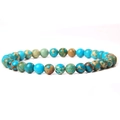 Handmade 6mm blue Imperial Jasper natural stone beaded elastic bracelet for women - Light Blue Emperor Stone