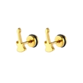 Detailed close-up of gold electric guitar stud earrings with polished metallic finish - Gold (Single Piece)