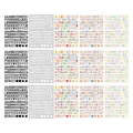 Waterproof mini alphabet and number stickers set in colorful rainbow and black gradients - Artistic Alphabet Mixed Pack (P88)