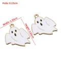 Ghost pendant charm in white enamel with 2.65cm length and 2.35cm width for DIY jewelry - White Ghost Pendant / White / 10pcs/Pack