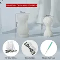 Kerzenform-Set mit Wellen-Silikonform, 50 Dochten, Metallhalter und Ahle-Werkzeug - Runde Wellenkerzenform + Werkzeugset 1