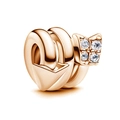 Rose gold spiral snake charm with clear zircon stones for DIY bracelets and necklaces - Standard Spec / Rose Gold Arrow Style / 034