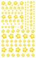Détail d'autocollants pour ongles fleurs d'hibiscus jaunes en tailles variées F726 - F726 / Or