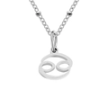 Elegant silver stainless steel necklace with a minimalist Cancer zodiac sign pendant - Cancer / Silver