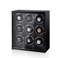 9-slot automatic watch winder box with black carbon fiber interior and glass front - 9 Slots / Carbon Fiber Top & Black Fiber