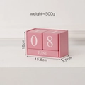 Calendrier perpétuel manuel en bois rose, décoration de bureau avec blocs de date - Calendrier Rose