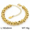 18K vergulde roestvrijstalen gedraaide touwarmband met karabijnsluiting, 160x6mm en 16g - Gouden Meerstrengs Gedraaide Touwstijl (KB185004-Z) / 160mmx6mm