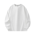 Men's loose-fit white jacquard crewneck sweatshirt with ribbed cuffs and hem - L / White