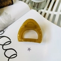 Amber translucent triangle hair claw clip in a minimalist geometric resin design - Medium (approx. 6cm) / Autumn Yellow