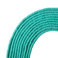 Tira de cuentas de arcilla turquesa planas de 4mm para creación de joyas DIY - Cian