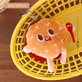 Lindo llavero de hamburguesa de peluche con cara, tamaño 10cm x 8cm, material muy suave - 4# Llavero de Hamburguesa de Peluche