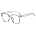 Stylish transparent grey square frame glasses with a lightweight minimalist design - Grey Frame