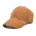 Dettaglio del tessuto in velluto a coste marrone caramello del cappello da baseball - Cachi / M (56-58cm)