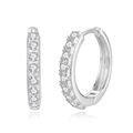Pendientes de aro en plata S925 con circonitas blancas micro pavimentadas - Plata 925 / Color Oro Blanco
