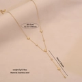 Collana a Y dorata in acciaio inossidabile con pendente a stella e dettagli in pietre - Stella