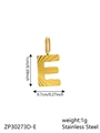 Polished golden stainless steel letter E pendant charm for personalized necklaces - Letter-E / Steel