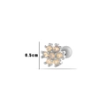 0.5cm silver titanium steel flower cartilage stud with seven iridescent zircon stones - Opal Cluster Flower (3#) / Silver
