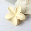 Matte cream yellow flower hair claw clip with a frosted finish for elegant hairstyling - Matte Creamy White
