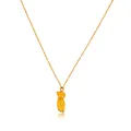Dettaglio del ciondolo a forma di busto femminile placcato oro 18K con catena - Collana con Ciondolo Arte Corporea