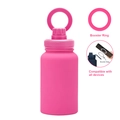 Pink matte insulated water bottle with a magnetic phone mount ring for all devices - 650ml / Fluorescent Rose Red