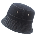 Cappello da pescatore in denim blu scuro con occhielli di ventilazione e cuciture - 58cm / Nero