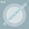 Blue muscle massage roller stick with three textured rollers and honeycomb non-slip grips - 3 Wheels / Blue