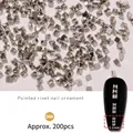 Silberne massive Kegel-Metallnieten für Nailart-Deko in 1,2mm Größe mit 200er Packung - 1,2MM Silber [ca. 200 Stück]