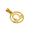 Pendentif Balance doré en acier inoxydable avec motif zodiaque et cercle évidé poli - Balance - Pendentif Simple