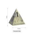 Vintage bronze Egyptian pyramid piggy bank with detailed pharaoh reliefs and blue accents - Egyptian Pyramid (Piggy Bank)