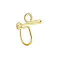 Minimalist fake nose ring in vacuum-plated gold finish with a double-ring design - Style 7 Gold