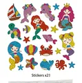 DIY 5D diamond painting sticker set with 21 cute ocean and mermaid cartoon designs for kids - 21Pcs Mermaid Starfish Series