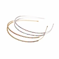 Drei minimalistische Metall-Haarreifen in Gold und Silber mit bunten Strasssteinen - Roségold Silber Und Gold Stil (I3301)
