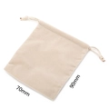 Beige velvet drawstring jewelry pouch in 70x90mm size for small gift packaging - Beige Style (KQP350-K) / 70mmx90mm