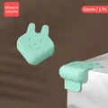 Paraspigoli coniglio in silicone verde menta con retro adesivo per sicurezza bambini - Coniglio Angolo Verde Chiaro
