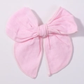 Pink fabric bow hair clip for girls featuring a natural cotton texture and handmade finish - Pink Purple (2832-5)