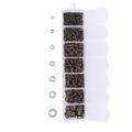 DIY jewelry kit with antique bronze jump rings in seven sizes and specification chart - Iron Jump Rings Antique Bronze