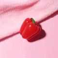 DIY craft kit featuring a 3D red bell pepper resin charm for cream glue phone cases - with Hook / Red Chili
