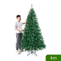 Green artificial Christmas tree in 4m height with stable black metal stand base - Basic Tree-Reinforced Metal Stand / 4m