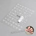 5D white ribbon bow nail art stickers MO-268 with sparkling rhinestones for manicure - MO-268