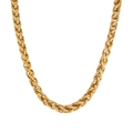 Grosse chaîne épi de 6mm plaqué or en acier inoxydable avec maille tressée - Collier