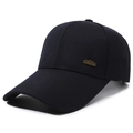 Dunkelblaue Baseballkappe mit goldenem Berg-Emblem und Sports Style Logo aus Twill - Marineblau