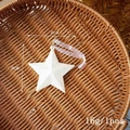 Sparkling white star Christmas ornament with frosted glitter finish and sheer ribbon - Frosted White Glitter Star-B