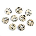 Natural dalmatian jasper stone donut beads in circular ring shape for DIY jewelry making - 18mm Side Hole Dalmatian Jasper