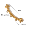 Bohemian gold stainless steel multi-hole curved connector for DIY jewelry making - 32mm / Gold